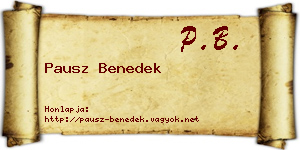 Pausz Benedek névjegykártya